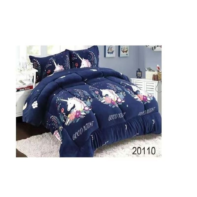 GENERICO - Cobertor de Invierno Plush con chiporro 1.5 plazas unicornio niña