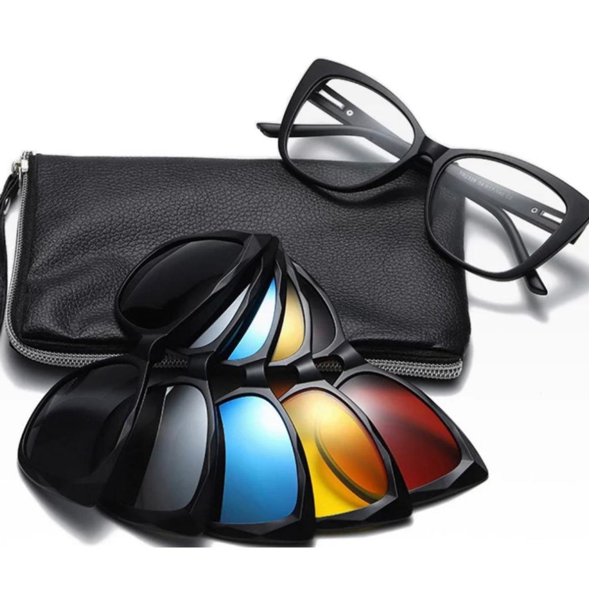 GENERICO - sobre lentes agatado 5 en 1 clip on gafas magneticas uv 400 2349.
