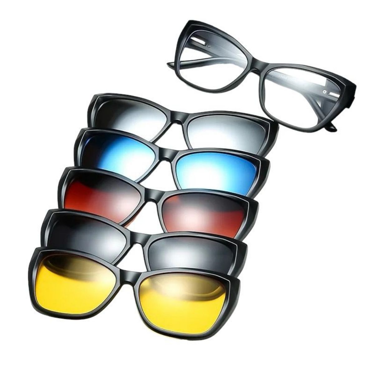 GENERICO - sobre lentes agatado 5 en 1 clip on gafas magneticas uv 400 2349.