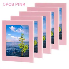 CASTLEN - Pack 5 Marcos de fotos de plástico PVC Rosa Niños