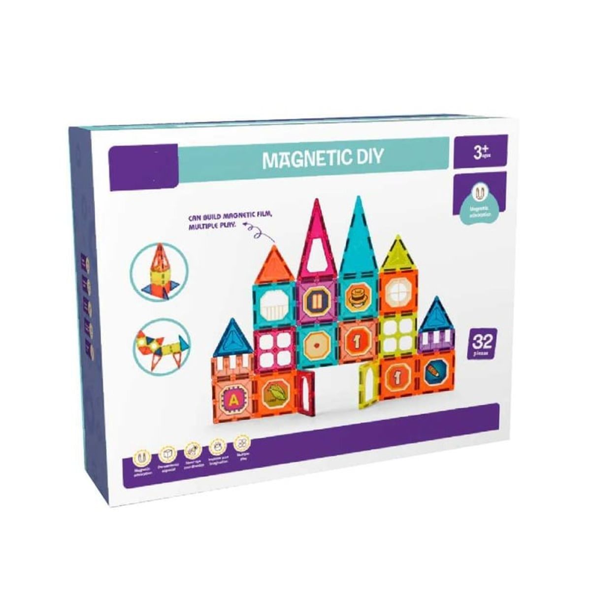 GENERICO - Set De Bloques Magneticos 32 Piezas