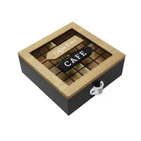 Caja De Te 4 Divisiones Tapa Con Diseño Decorativa Decohogar