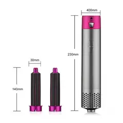 GENERICO - Secador Pelo Multifunción 5 En 1 Plancha Rizadora Cepillo Rosa