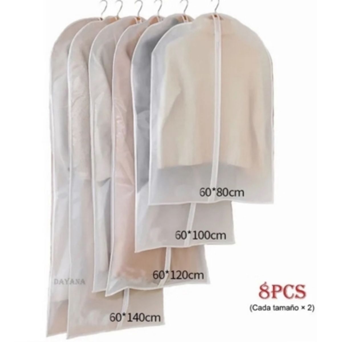 MUNDO MAGIA - 8 Bolsas Transparentes Cubre Trajes Colgar Closet Ropa Organizador