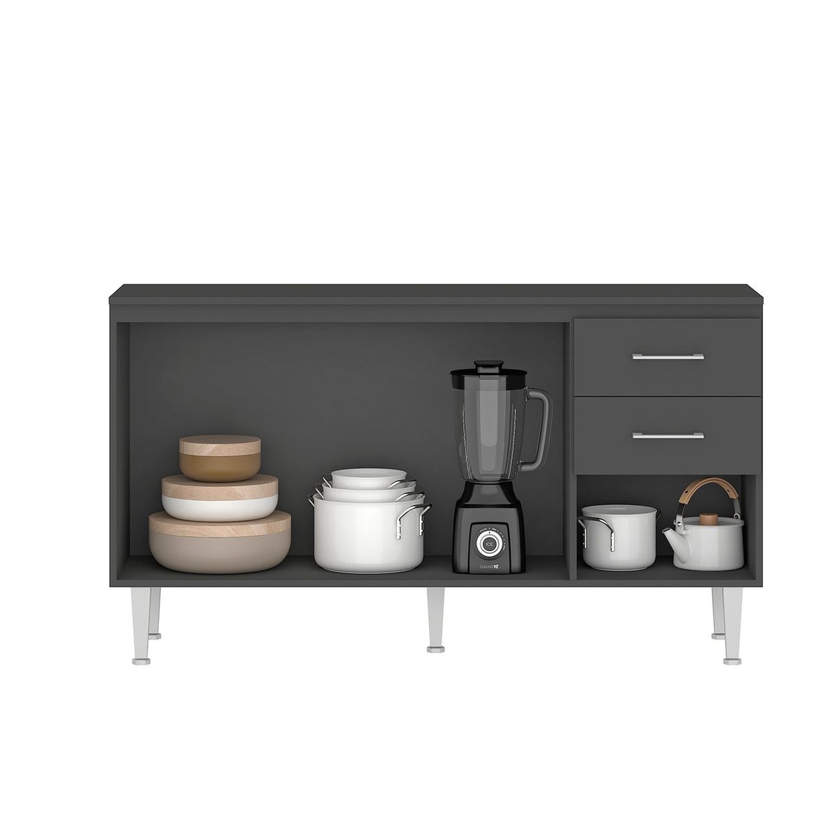 VEKKAHOME - MUEBLE BASE OPIE GRAFITO 140 CM