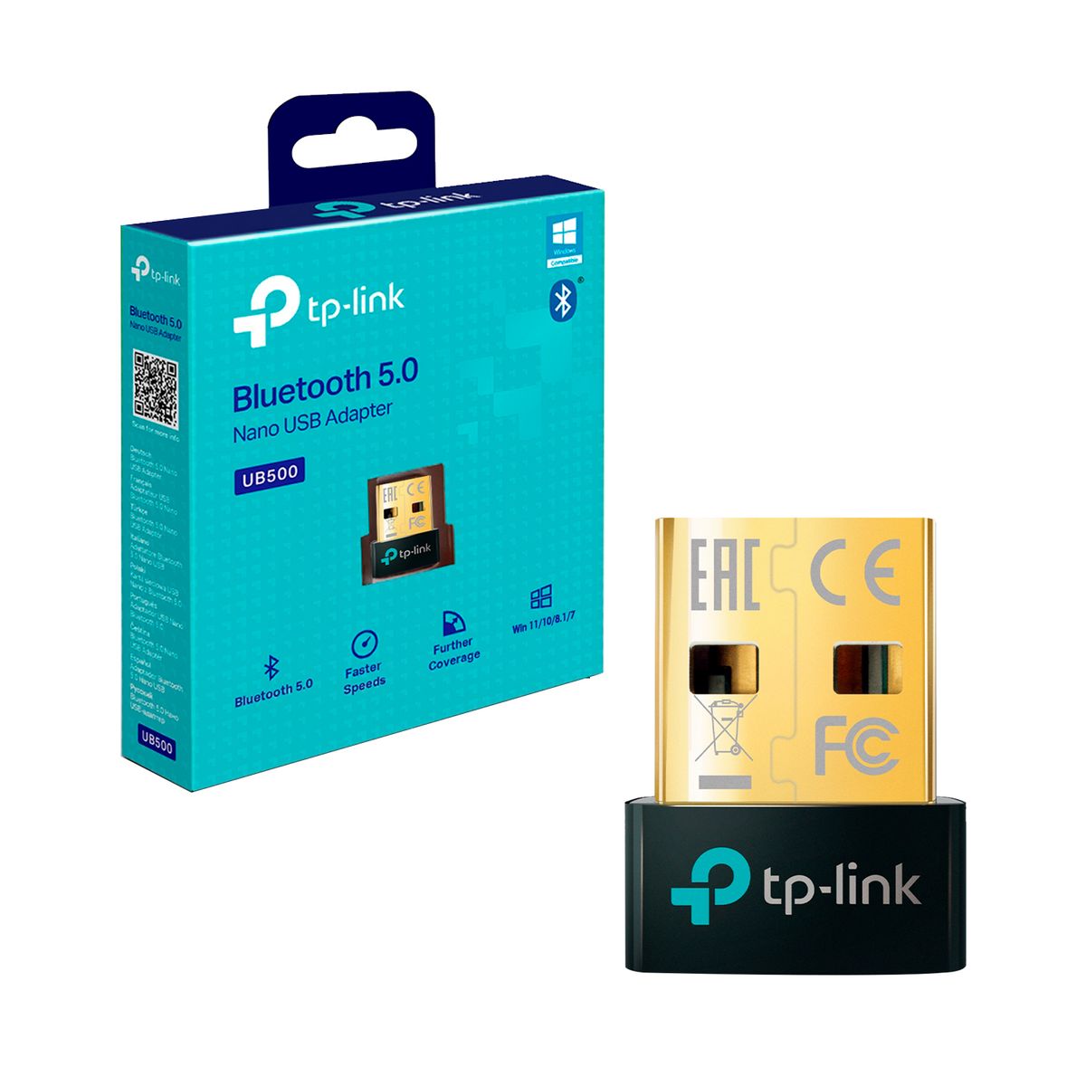 TP LINK - Adaptador Bluetooth 5.0 TP-Link UB500 Nano USB Pc / Notebook