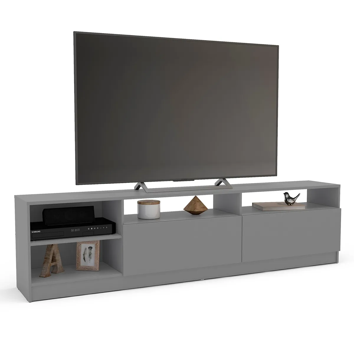 VEKKAHOME - RACK TV MOYAN GREY 75" 2 PUERTAS