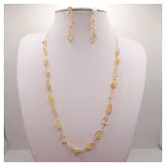 CAT JOYAS - Conjunto collar y aros Citrino enchapado en oro