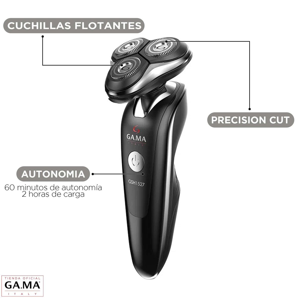 GAMA - Afeitadora Electrica GSH Gama Sport 1527 USB Wet&Dry