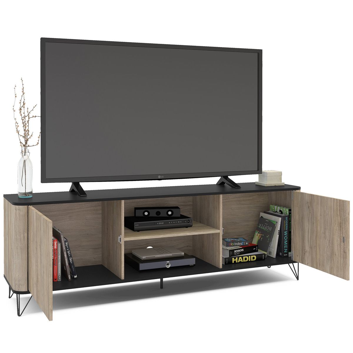 VEKKAHOME - RACK CARTAGEN RUSTIC DARK 2P