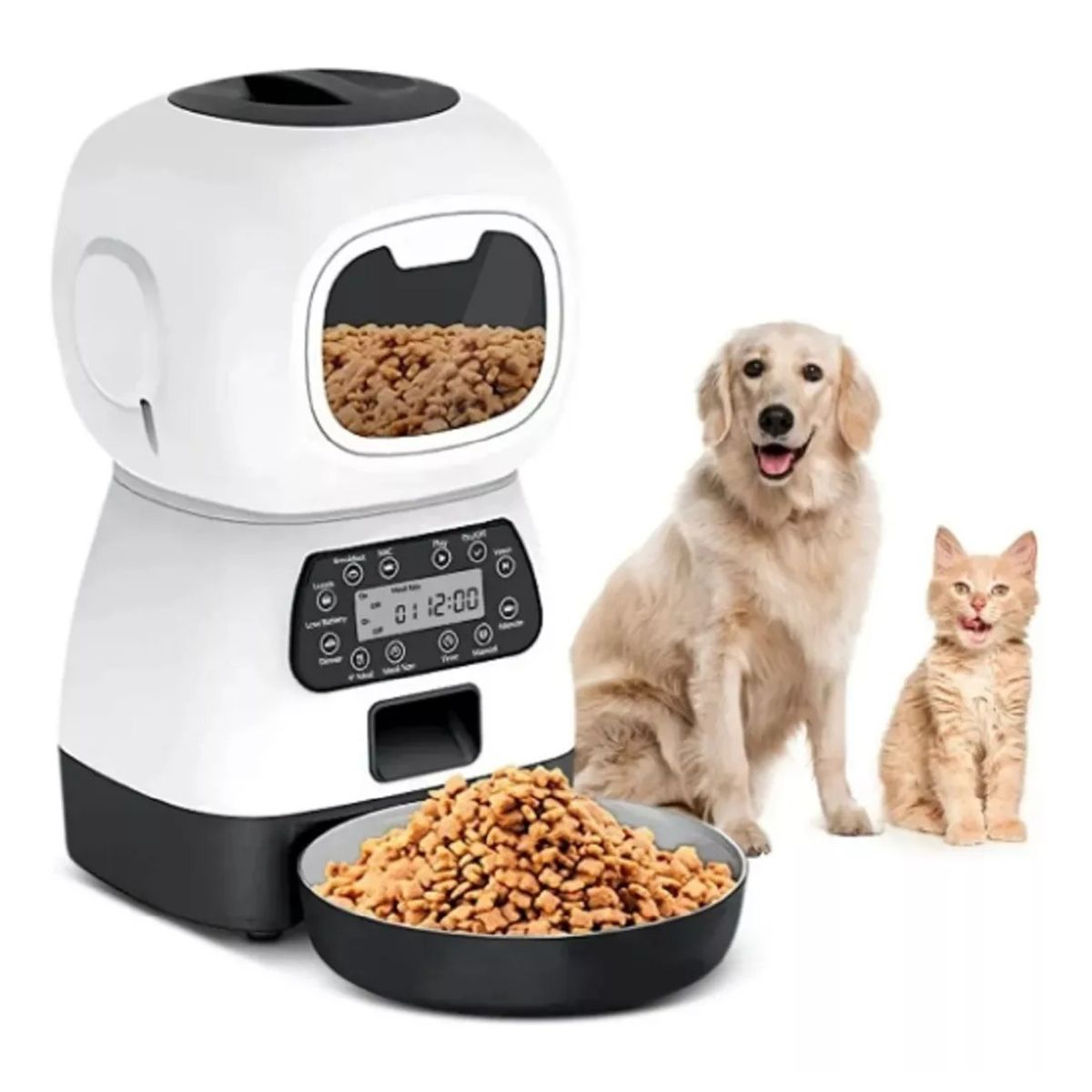 MUNDO MAGIA - Dispensador Alimento Automático Perros Gatos Mascota Voces