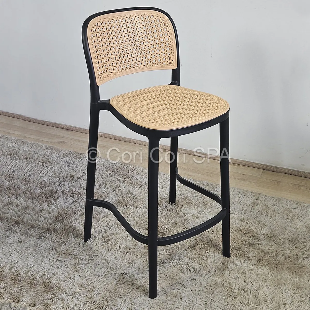 CORI CORI - Pack 4 Taburetes Delta Negro (65cm)