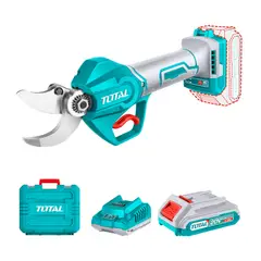 TOTAL TOOLS - Tijera de Podar BLmotor Industrial 30mm + Bat 2a + Carg + 3 Acc TOTAL