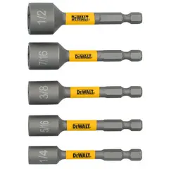 DEWALT - Set 5 llaves tuerca magnética Vástago 1/4" DWAFTND5
