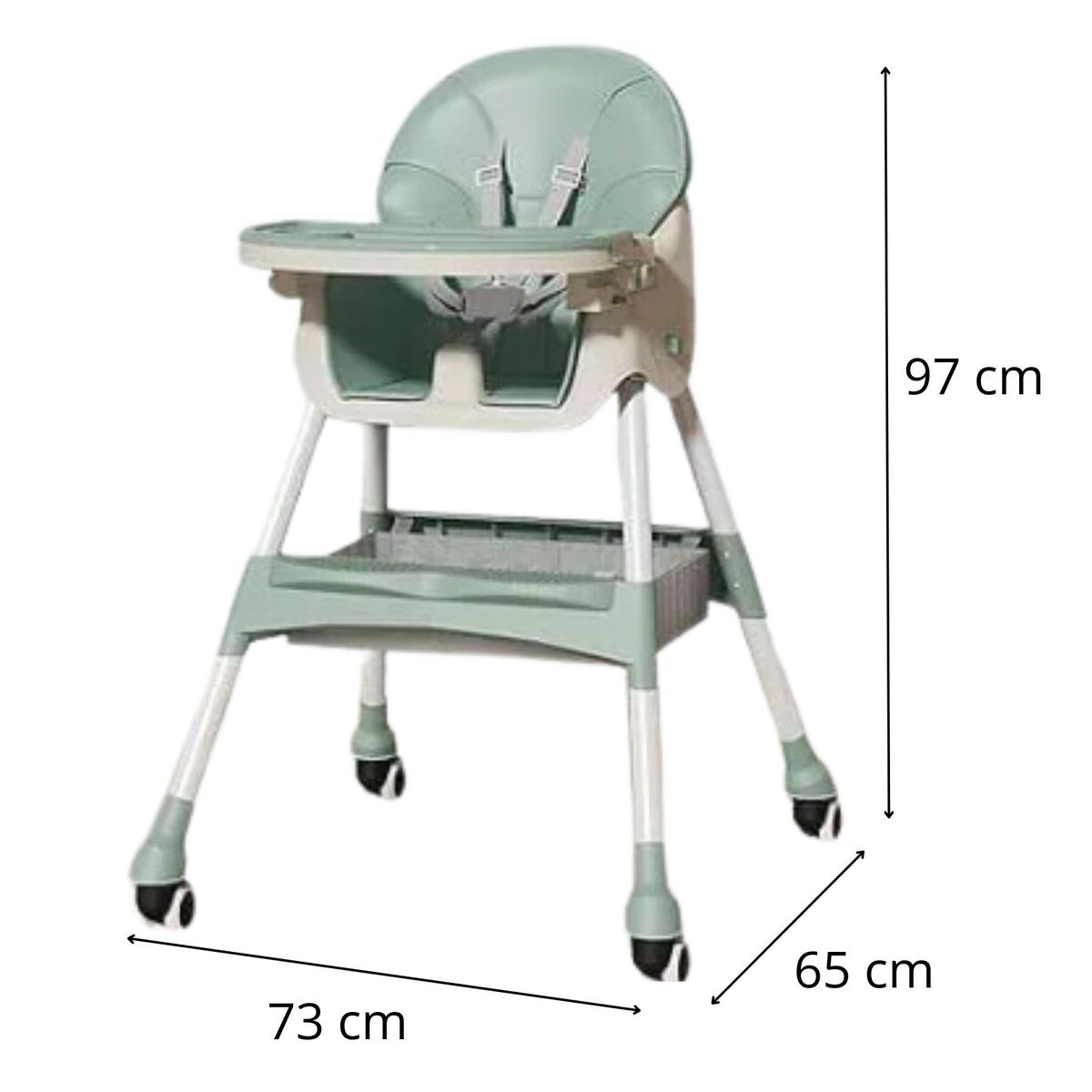 JUMP KIDS - Silla De Comer de Bebé Plegable Cinturón De Seguridad Verde
