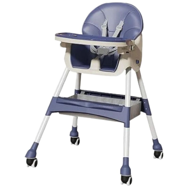JUMP KIDS - Silla De Comer de Bebé Plegable Cinturón De Seguridad Azul