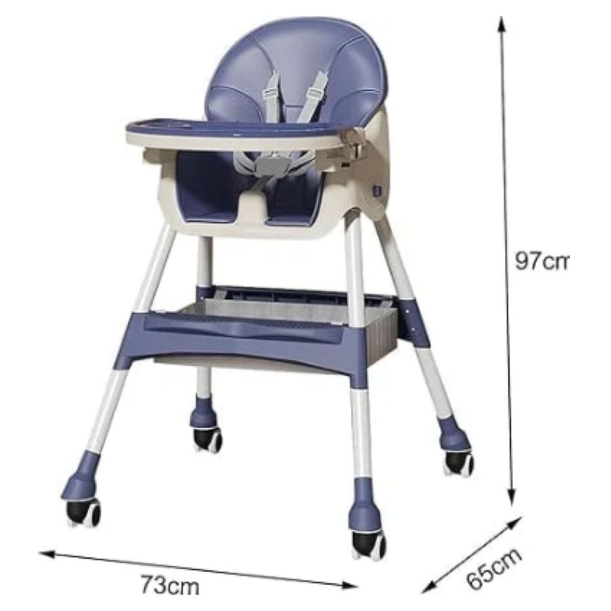 JUMP KIDS - Silla De Comer de Bebé Plegable Cinturón De Seguridad Azul