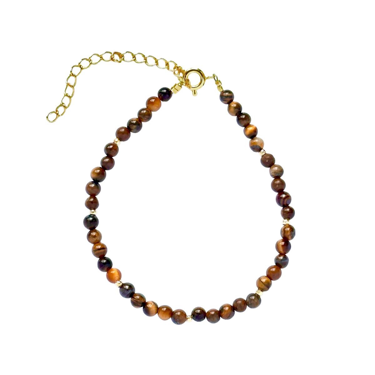 COGGIOLA - Pulsera Ojo De Tigre Enchapado Oro 18K