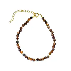 ANDREA COGGIOLA JOYAS - Pulsera Ojo De Tigre Enchapado Oro 18K