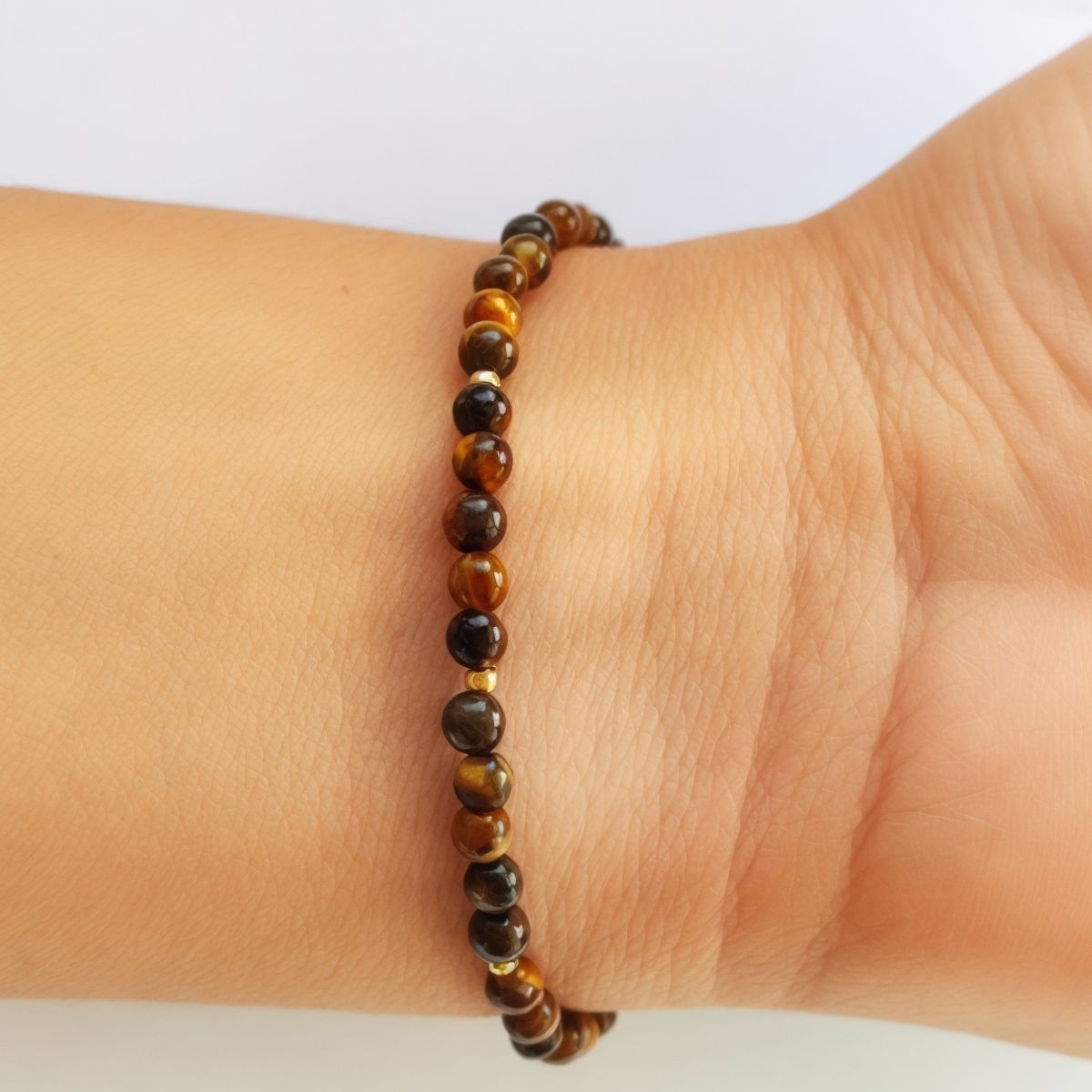 COGGIOLA - Pulsera Ojo De Tigre Enchapado Oro 18K