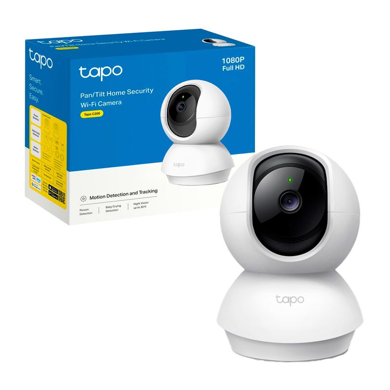 TP LINK - Camara de Seguridad TP-Link Tapo C200 Wifi 360 MicroSD 512GB