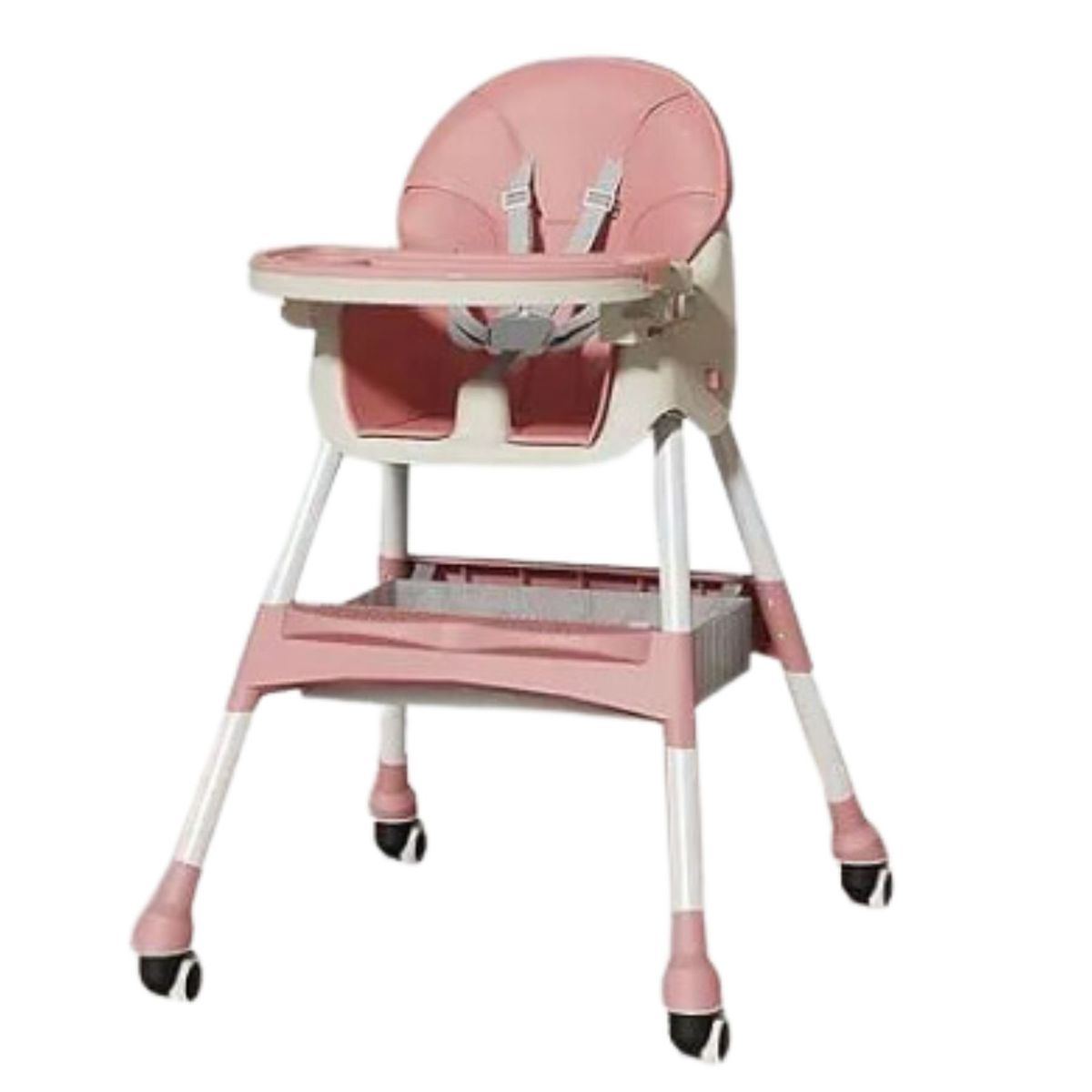 JUMP KIDS - Silla De Comer de Bebé Plegable Cinturón De Seguridad Rosa