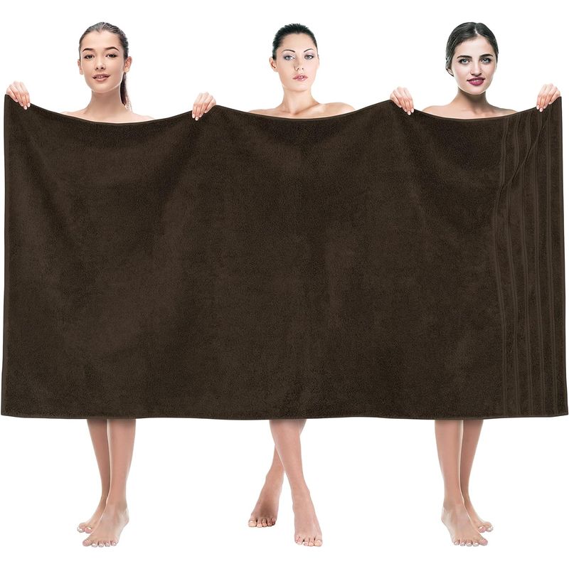 AMERICAN SOFT LINEN - Toallon de Baño 100% Algodón 88x177 cm 600 gsm Marron