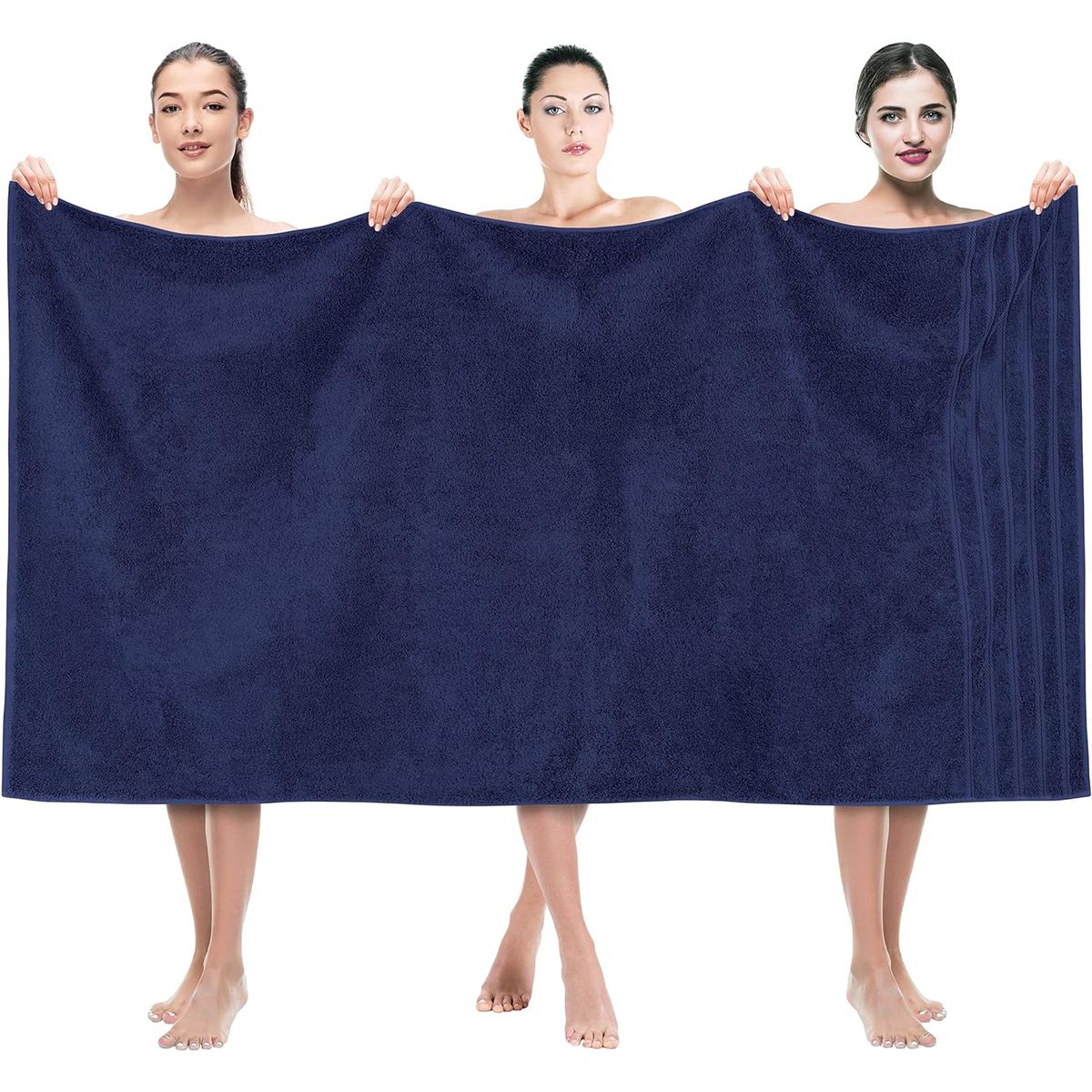 AMERICAN SOFT LINEN - Toallon de Baño 100% Algodón 88x177 cm 600 gsm Navy Blue