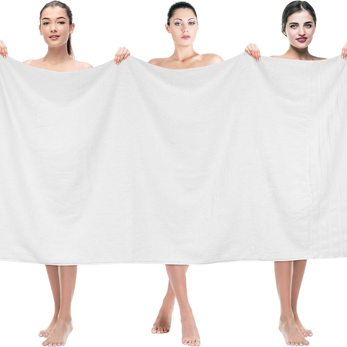 AMERICAN SOFT LINEN - Toallon de Baño 100% Algodón 88x177 cm 600 gsm Blanco