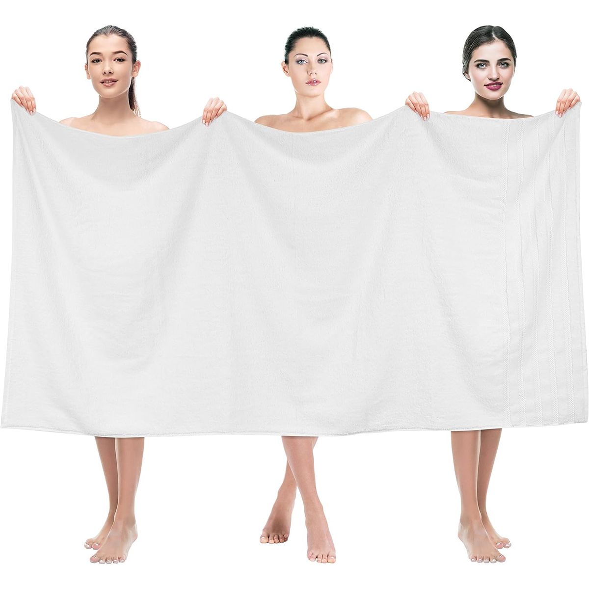 AMERICAN SOFT LINEN - Toallon de Baño 100% Algodón 88x177 cm 600 gsm Blanco