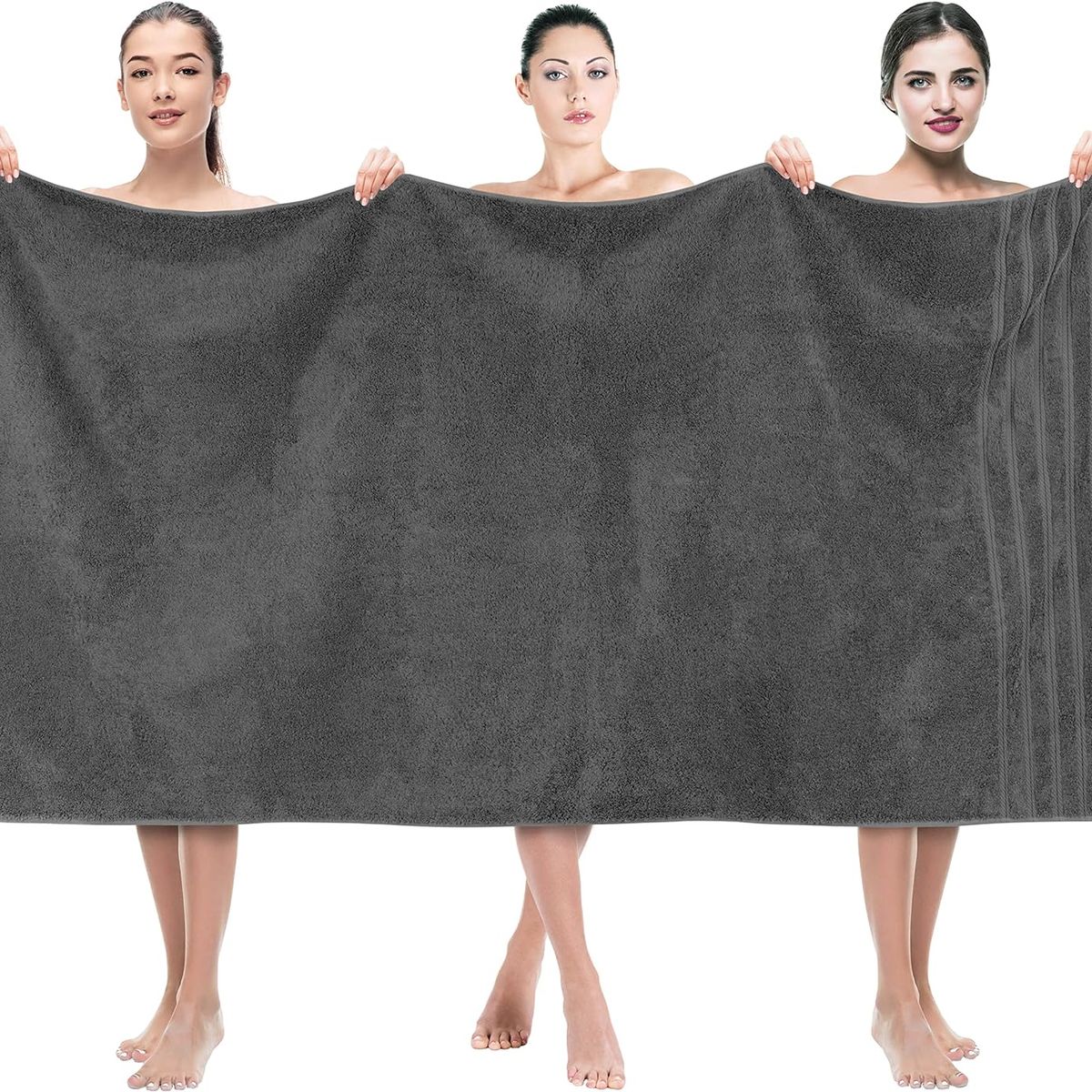 AMERICAN SOFT LINEN - Toallon de Baño 100% Algodón 88x177 cm 600 gsm Gris