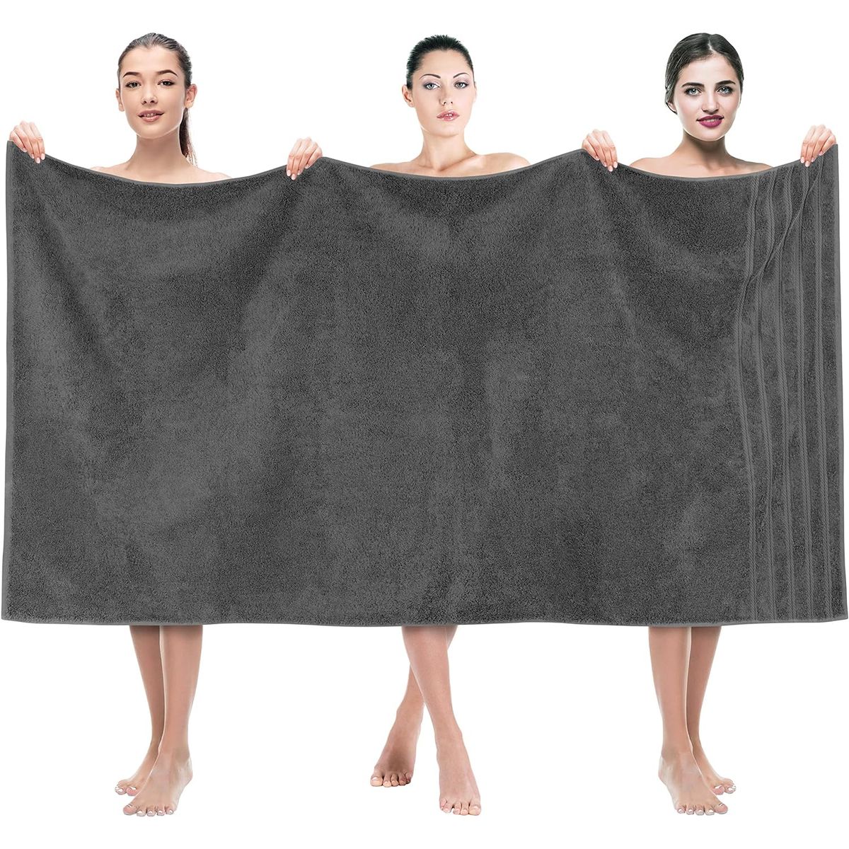 AMERICAN SOFT LINEN - Toallon de Baño 100% Algodón 88x177 cm 600 gsm Gris