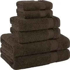AMERICAN SOFT LINEN - Juego de 6 toallas Bekos 100% algodón Marron