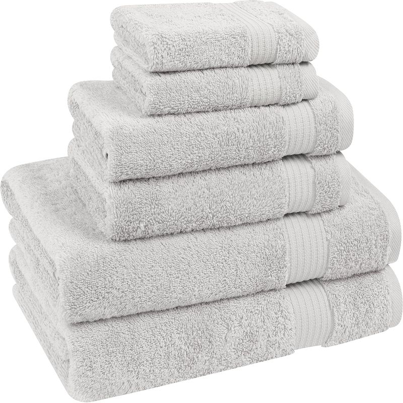 AMERICAN SOFT LINEN - Juego de 6 toallas Bekos 100% algodón Silver