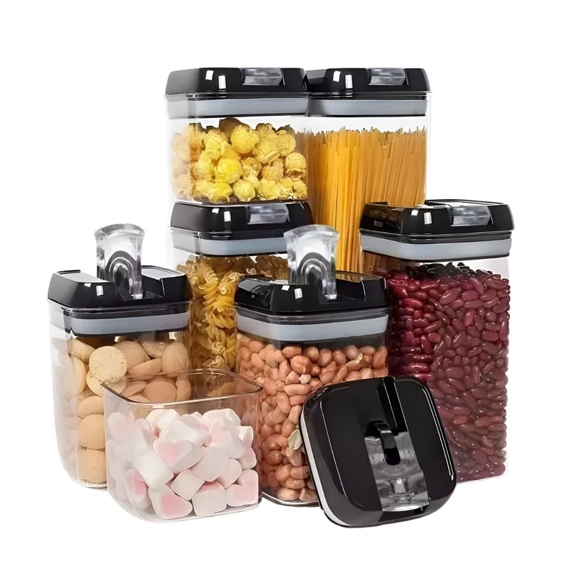 GENERICO - 7 Contenedores Alimentos Acrilicos Elegantes Cocina Despensa