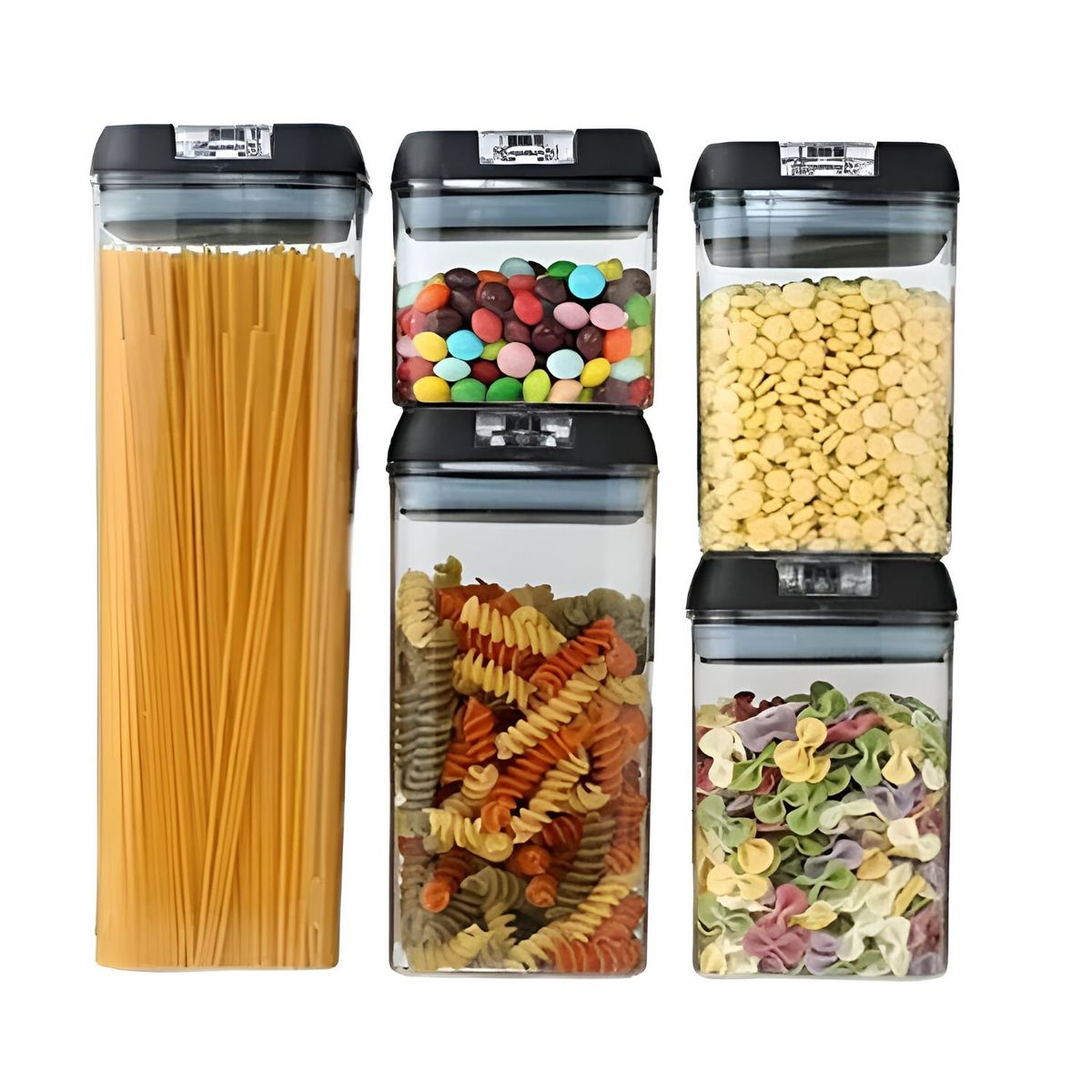 GENERICO - 7 Contenedores Alimentos Acrilicos Elegantes Cocina Despensa