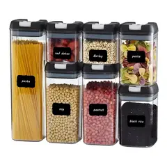 GENERICO - Pack 7 Contenedores Cereales Fideos Azucar Despensa Cocina