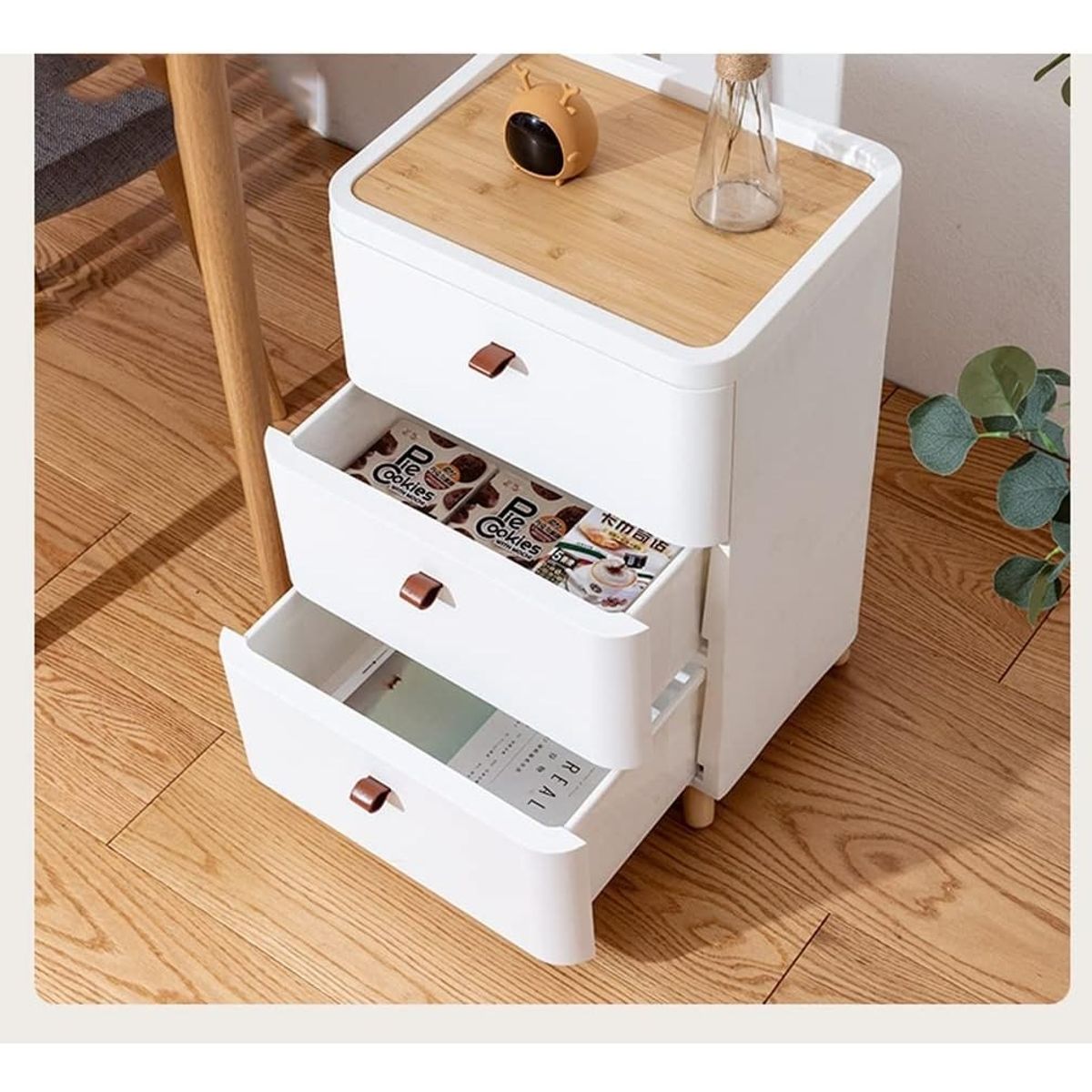 U BUY - Gabinete De Almacenamiento Organizador 3 Capas Mesa De Noche