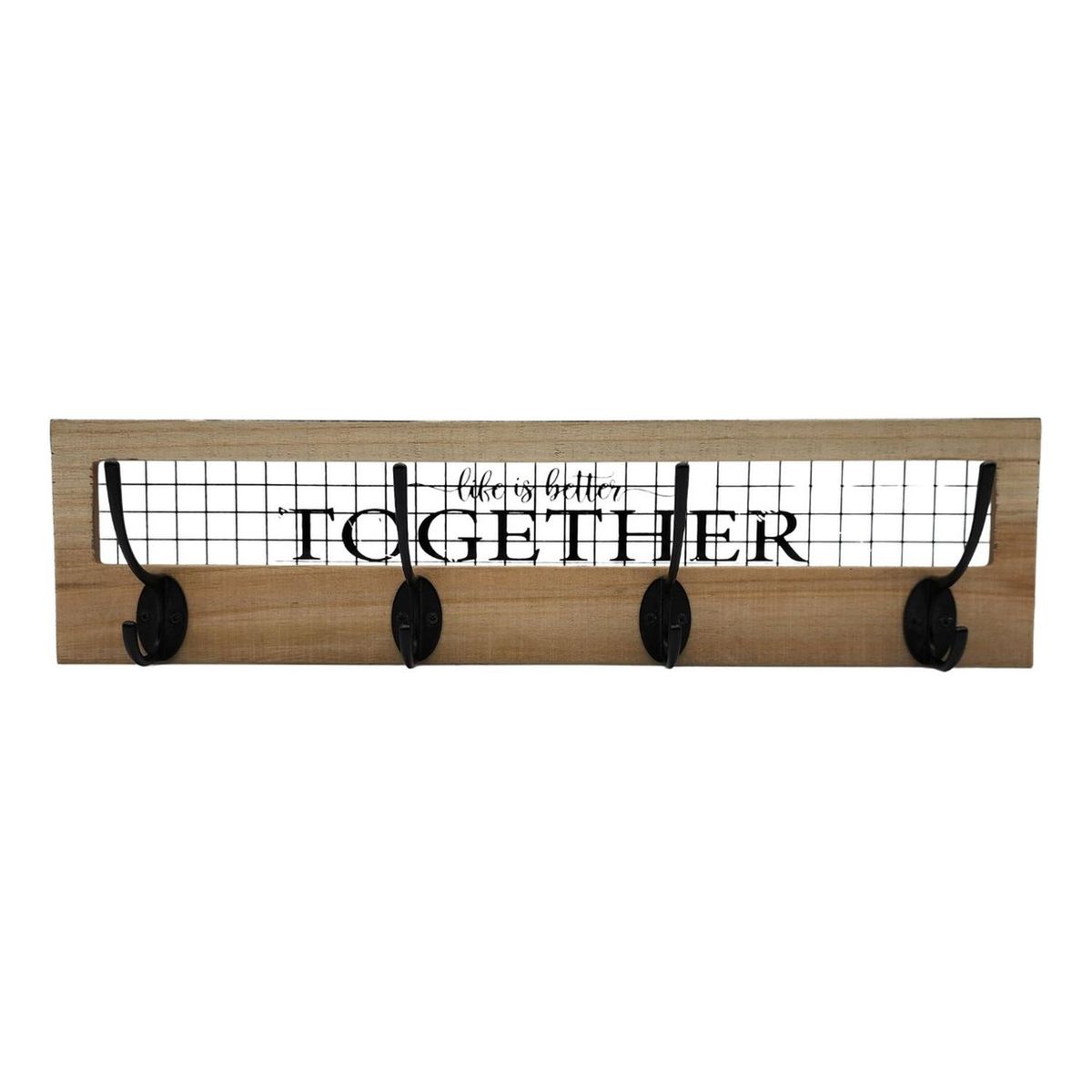 GENERICO - Perchero De Pared Con 4 Perchas Dobles Together