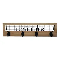 GENERICO - Perchero De Pared Con 4 Perchas Dobles Together
