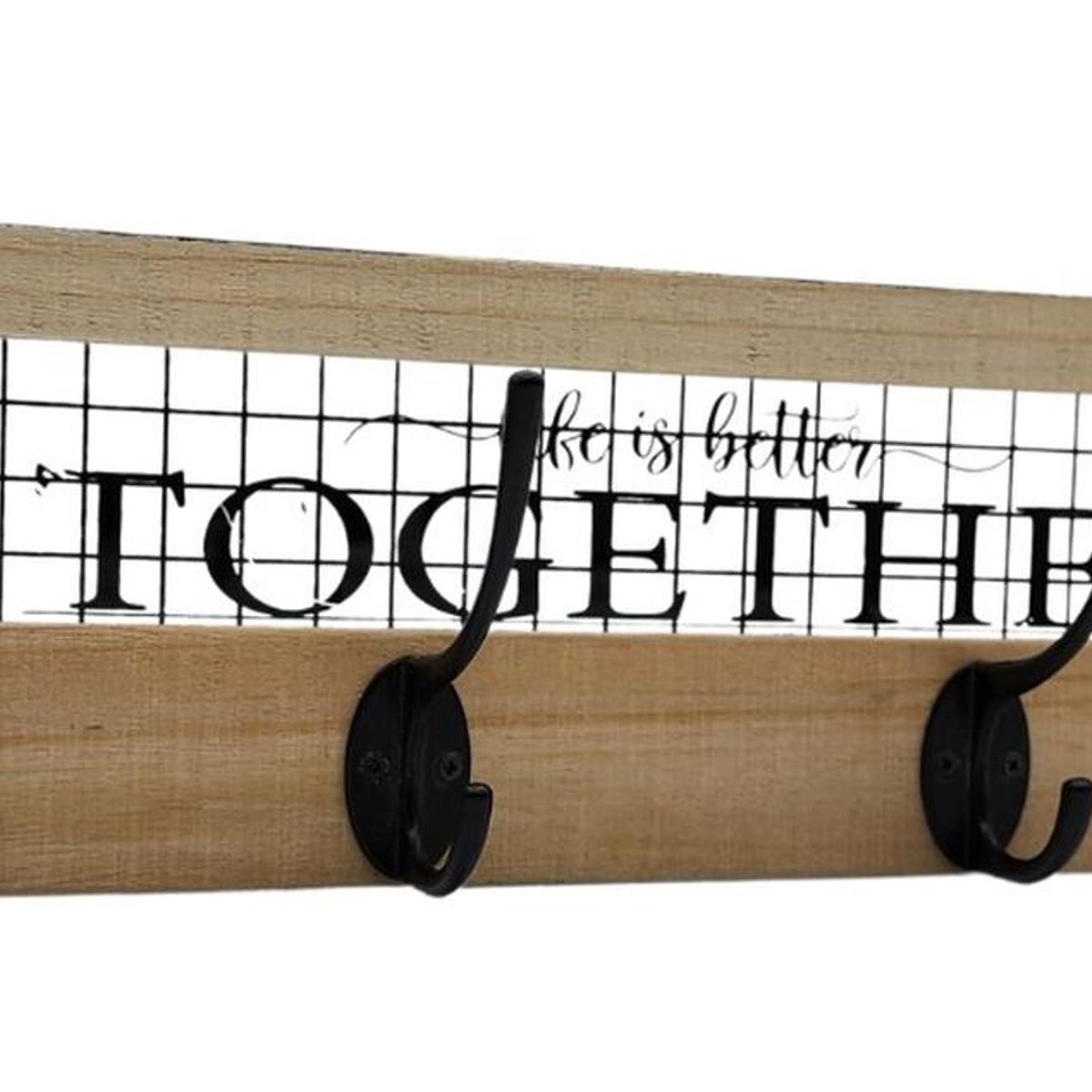 GENERICO - Perchero De Pared Con 4 Perchas Dobles Together