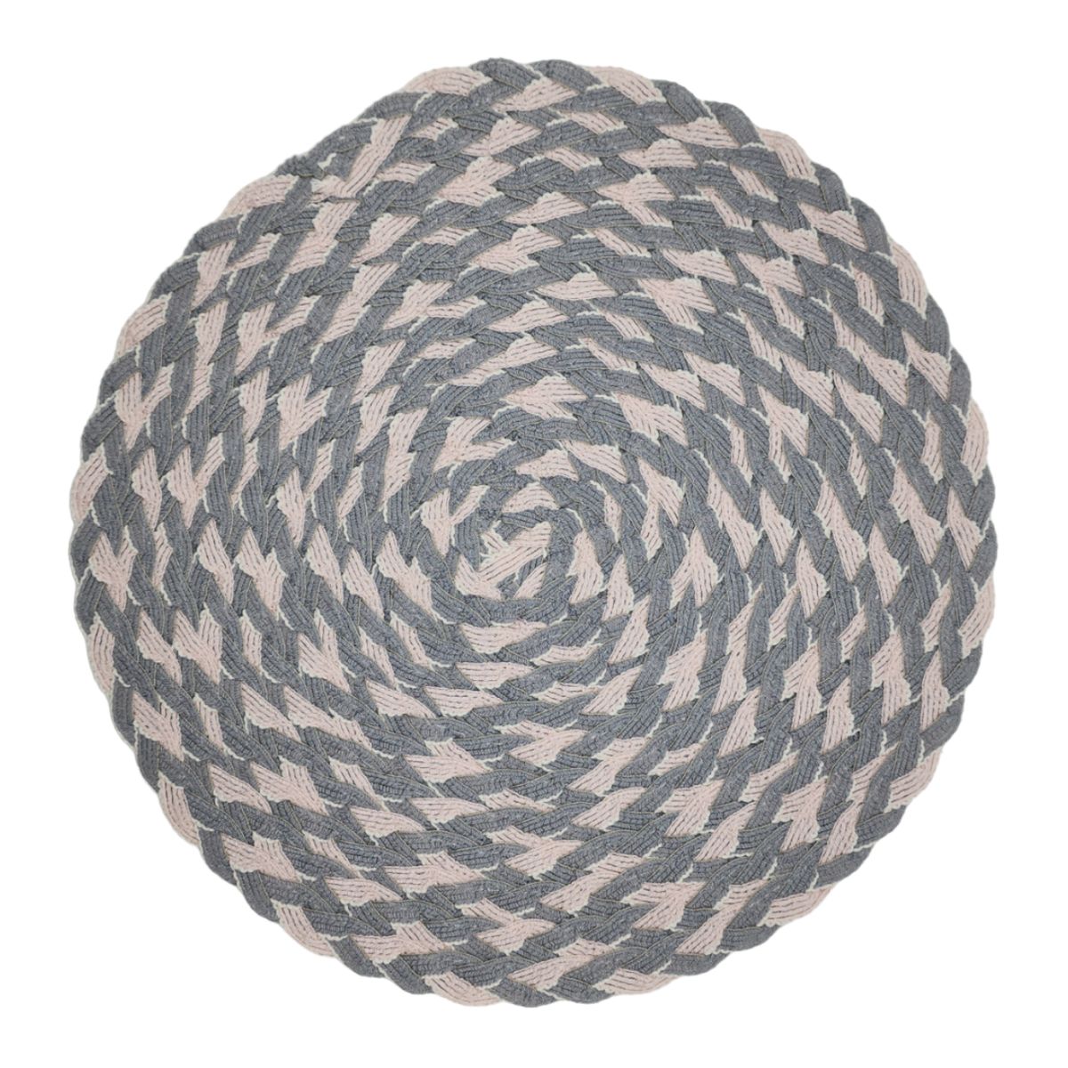 GENERICO - Set 6 Individuales Circulares Trenzados Completo Rosado Gris