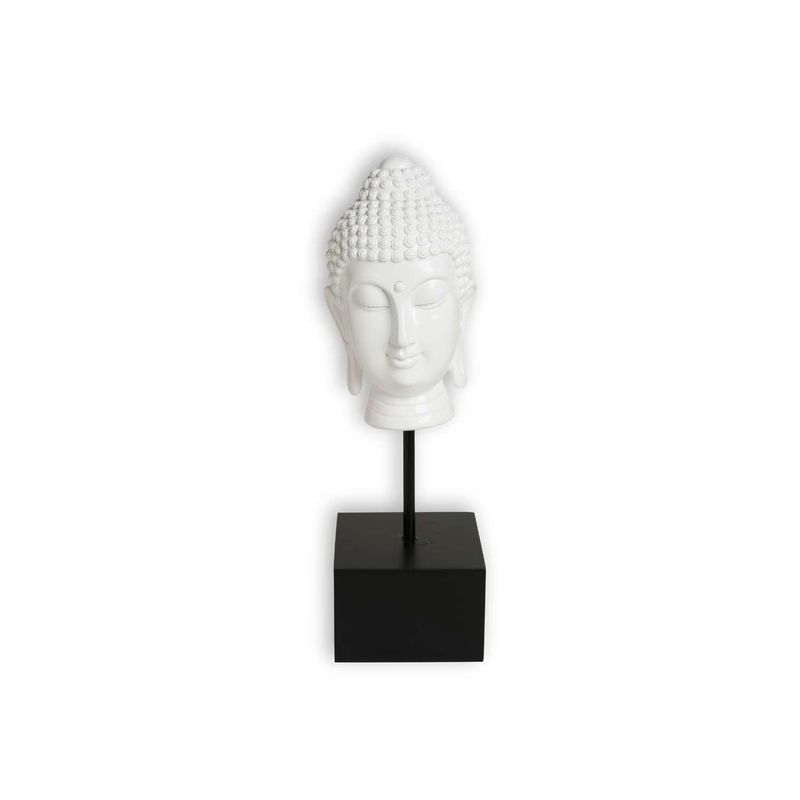 SOHOGAR - Buda de poliresina con pedestal blanco