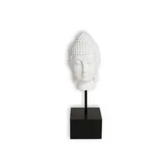SOHOGAR - Buda de poliresina con pedestal blanco