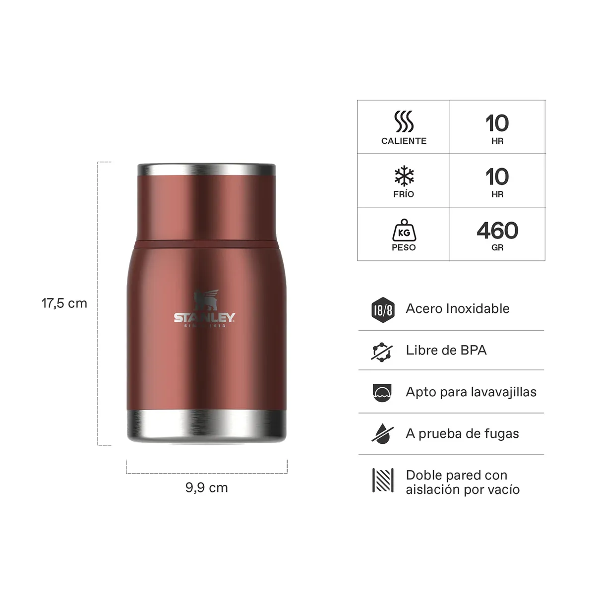 STANLEY - Termo Comida Adventure To-Go Rojo - 710 ml STANLEY