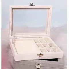 GENERICO - Elegancia en Terciopelo Beige: El Joyero Perfecto para tus Accesorios