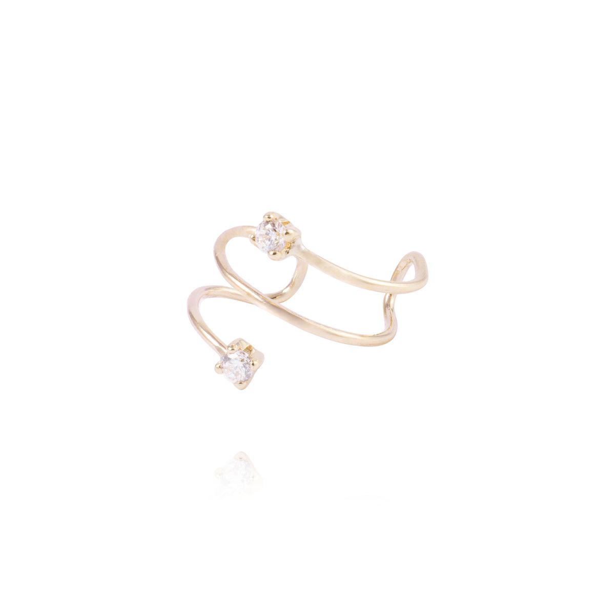 JB JOYAS BARON - Piercing de Oro de 9kt Ear Cuff con circón