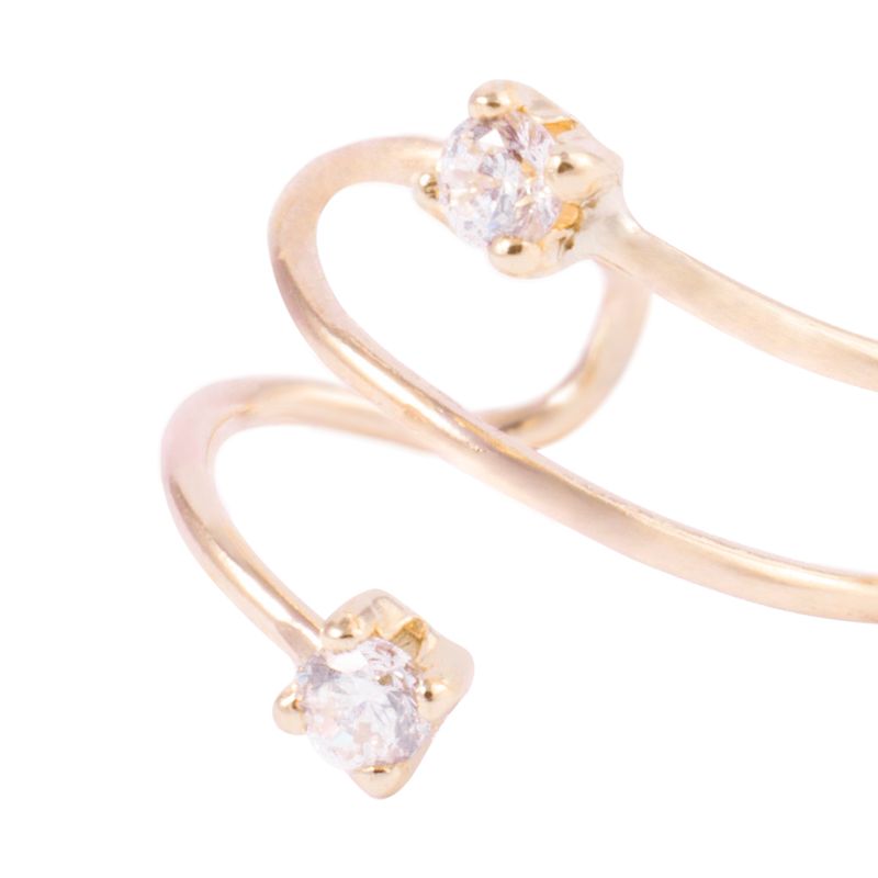 JB JOYAS BARON - Piercing de Oro de 9kt Ear Cuff con circón
