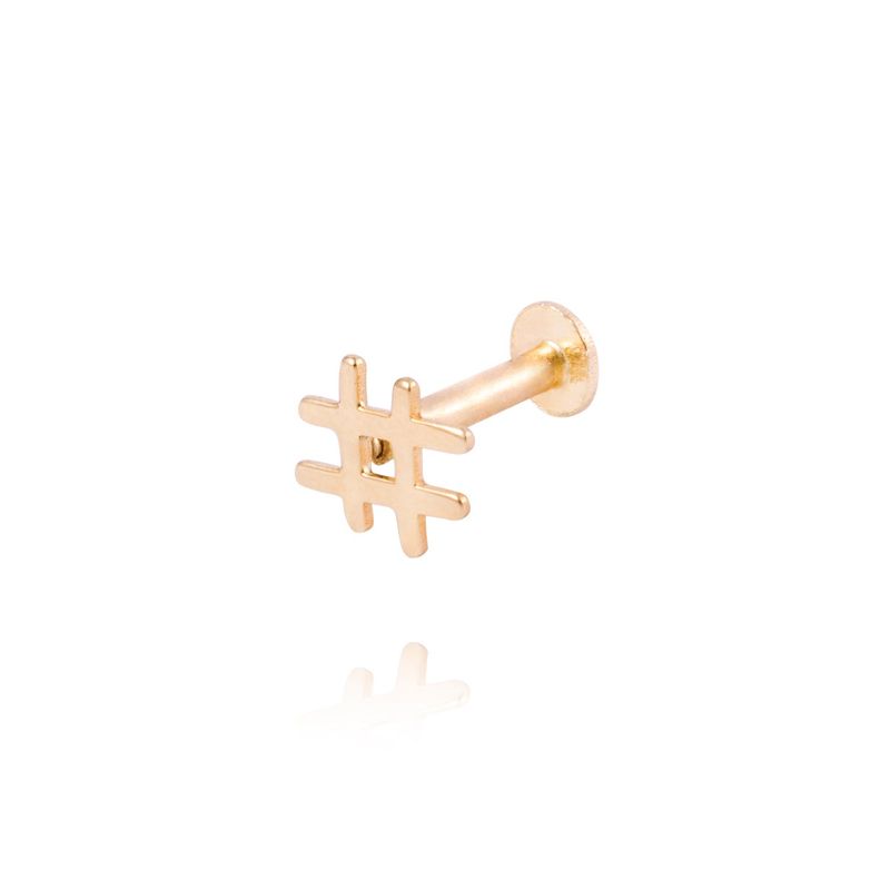 JB JOYAS BARON - Piercing de Oro de 9kt Modelo Hashtag