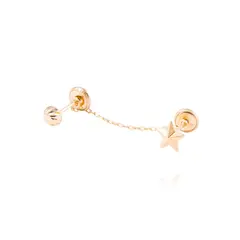 JB JOYAS BARON - Piercing de Oro de 9kt Estrella con colgante